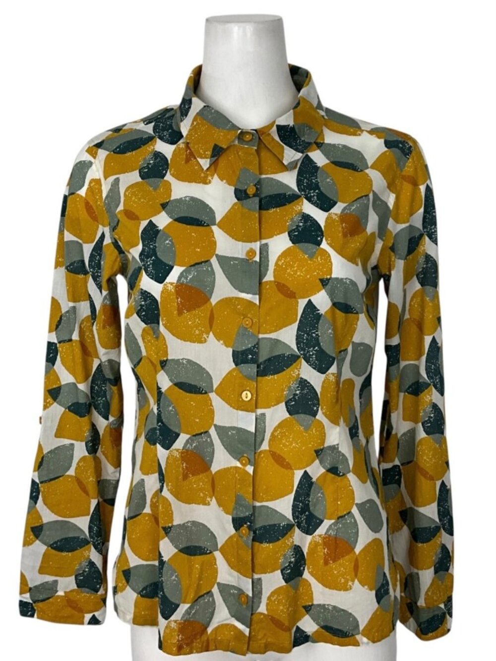 Seasalt Cornwall The Larissa Shirt Blouse 4 Leaves And Lemons Sunglow